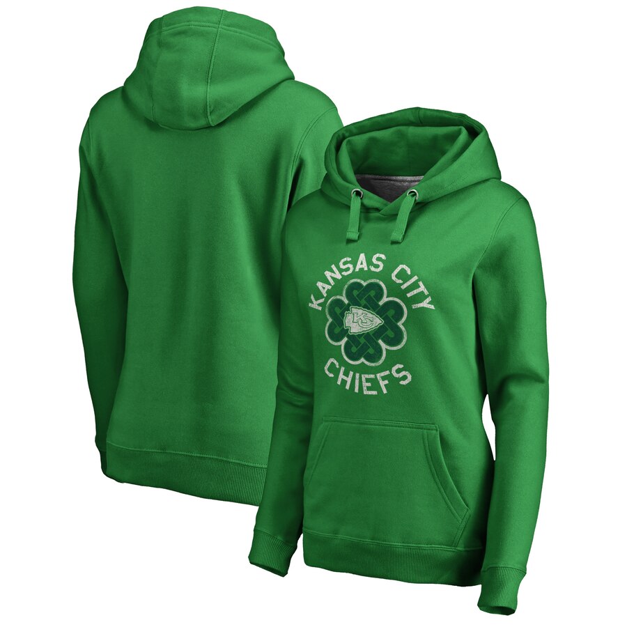 Kansas City Chiefs NFL Pro Line by Fanatics Branded Women St. Patrick Day Luck Tradition Pullover Hoodie  Kelly Green->women nfl jersey->Women Jersey